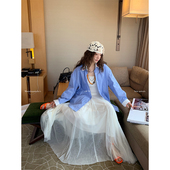 白色柔纱吊带连衣裙女秋冬高级气质无袖 MOERSHOP 初恋白月光 长裙