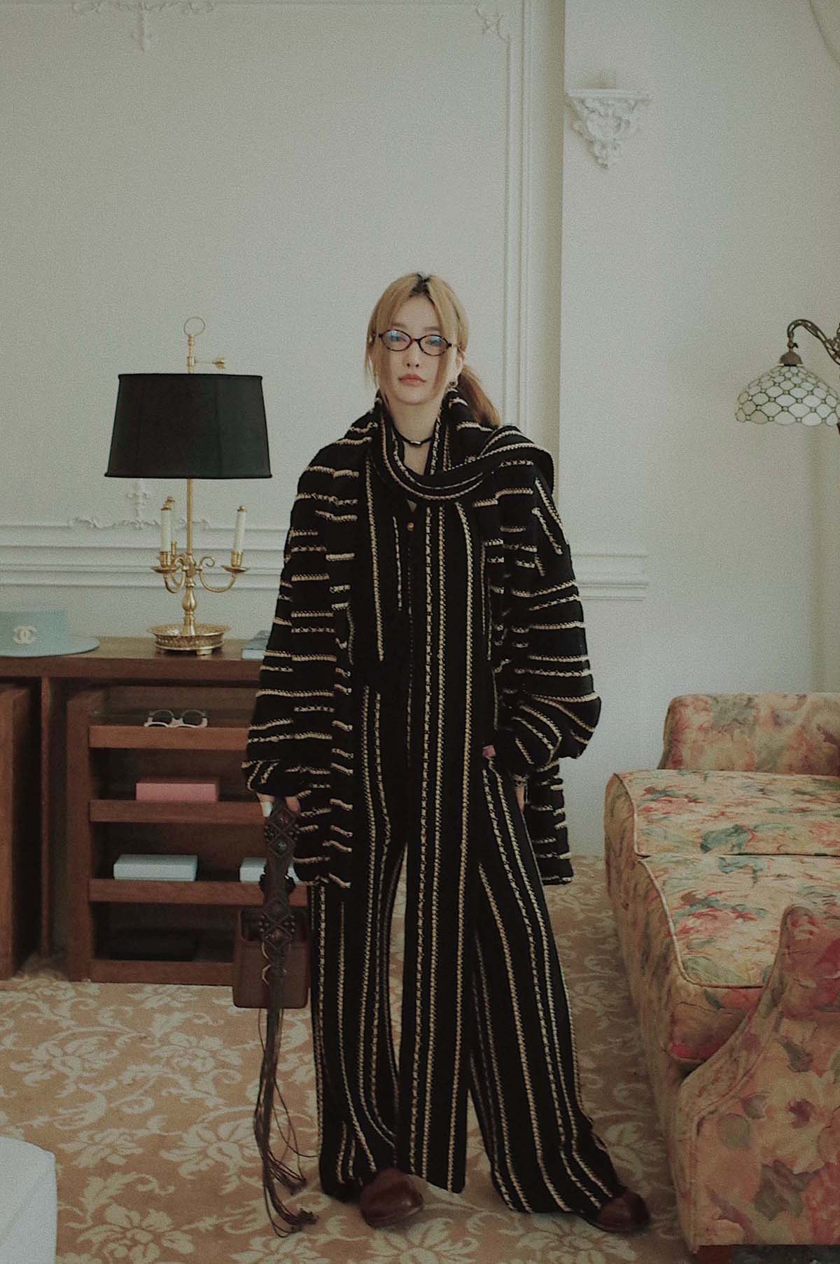 MOERSHOP黑金羊毛条纹针织四件套