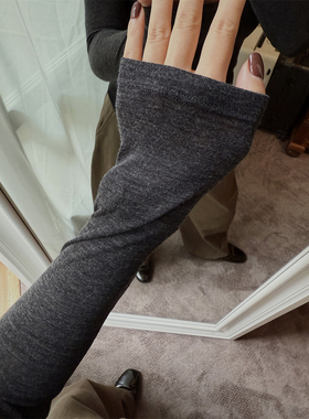 MOERSHOP 淡人cozy 100羊毛基础V领灰色打底衫修身内搭薄款毛衣女