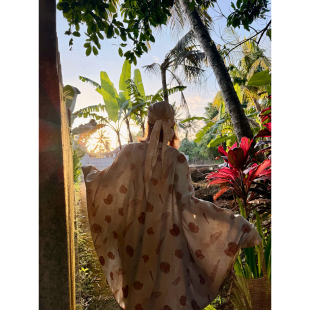 MOERSHOP“淡雅的海螺仙子”色织茧型莱赛尔防晒袍度假风休闲外套