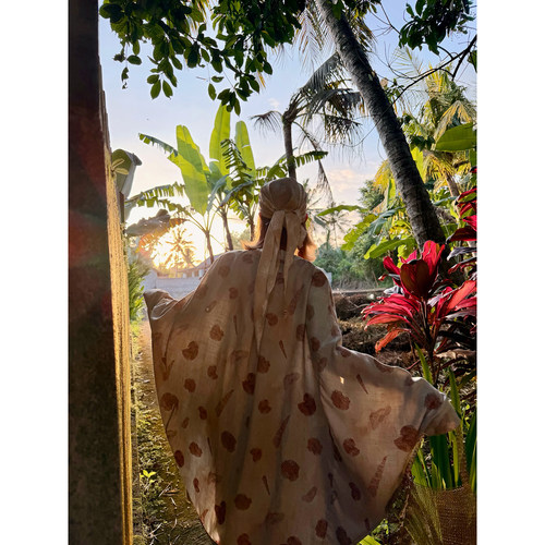 MOERSHOP  “淡雅的海螺仙子”色织茧型天丝防晒袍度假风休闲外套