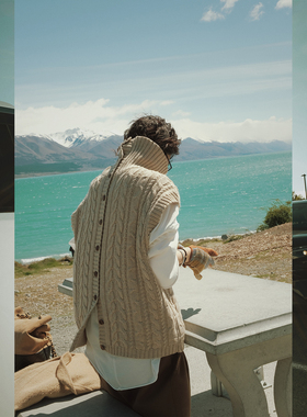 MOERSHOP 温暖系列 叠穿天菜 两穿麻花羊毛羊绒马甲温暖麻花马甲