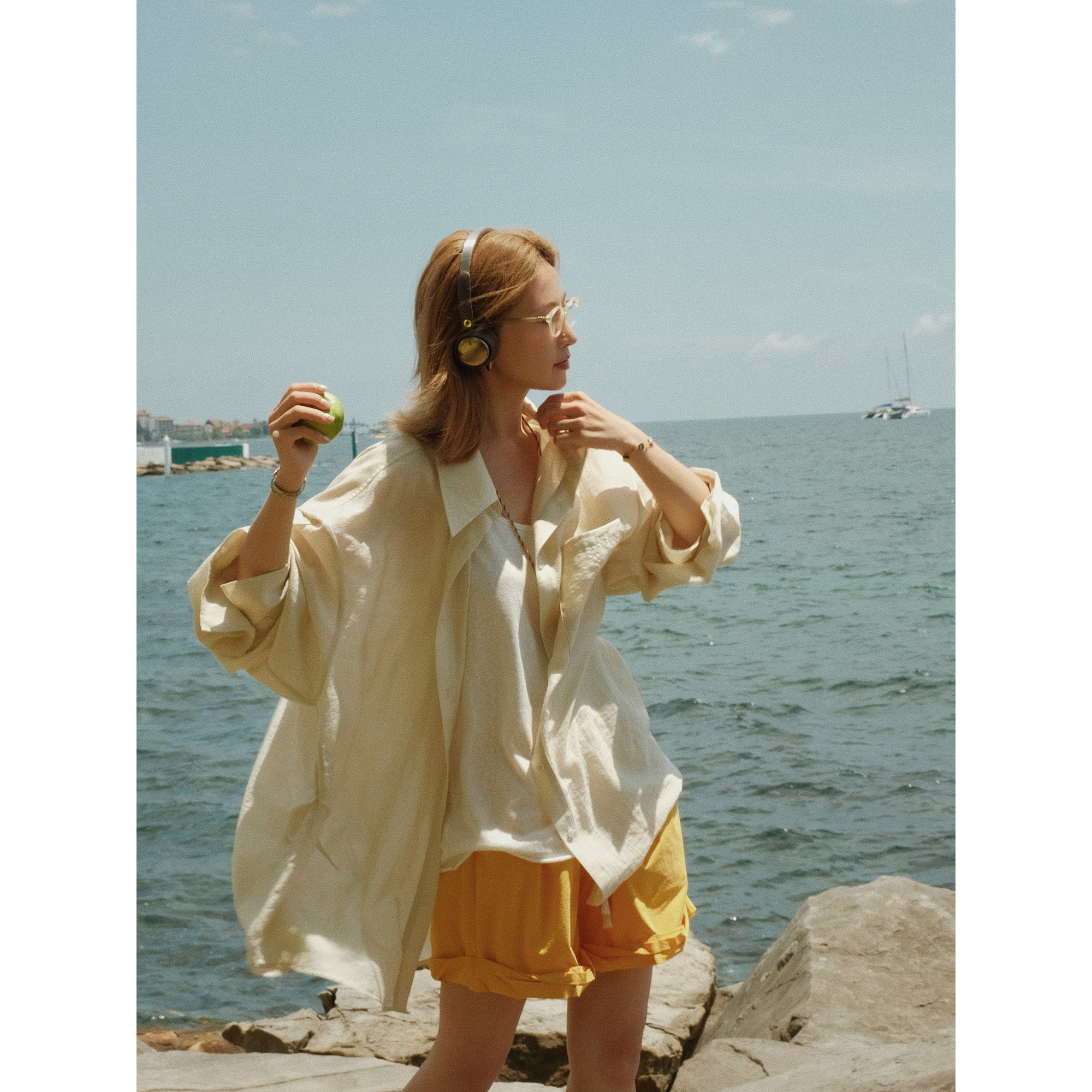 MOERSHOP“夏天我无法拒绝的天丝醋酸”男友宽松大衬衫慵懒风衬衣