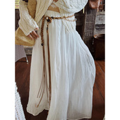 MOERSHOP 蛋糕裙 生来优雅定制100%苎麻气质高腰大摆半裙a字中长款