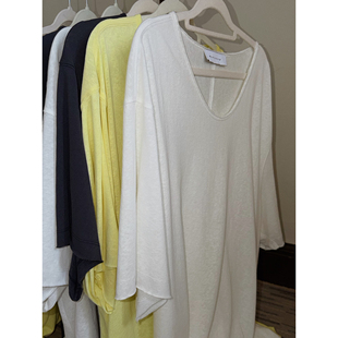 MOERSHOP “夏天人手多件”亚麻棉基础宽松防晒T恤休闲慵懒风罩衫