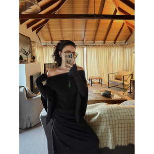 MOERSHOP Model计划 设计系列解构式微绒连衣裙套装内搭羊毛裙子