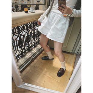 休闲五分裤 MOERSHOP 2025新款 基础日常白色气球短裤 子 私服挚爱