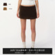 裙 显瘦防走光裤 SMIIILE仿麂皮挺阔短款 低腰直筒a字半身裙女修身