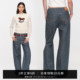 休闲裤 SMIIILE复古水洗做旧纯棉阔腿牛仔裤 低腰宽松显瘦春直筒裤