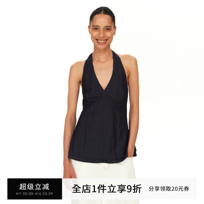 SMIIILE低领绑带露背挂脖上衣