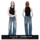 宽松直筒裤 SMIIILE复古水洗松弛感阔腿牛仔裤 美式 新款 女低腰春季