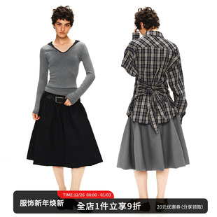 SMIIILE半身裙女2025新款 秋冬挺括有型大裙摆中高腰宽松a字蓬蓬裙