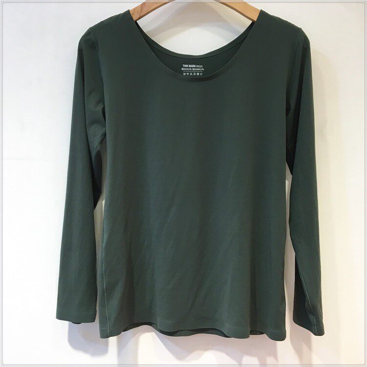 GU FEIS NEW ULTRA-THIN 37 DEGREE CONSTANT TEMPERATURE HEATING BASE SHIRT CLOSE-FITTING BEAUTY MASK CLOTHING WOMENS WINTER SEAMLESS AUTUMN CLOTHES TOP