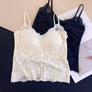 2026新款鱼骨马甲法式蕾丝无痕吊带背心女性感鱼骨线承托胸垫内搭