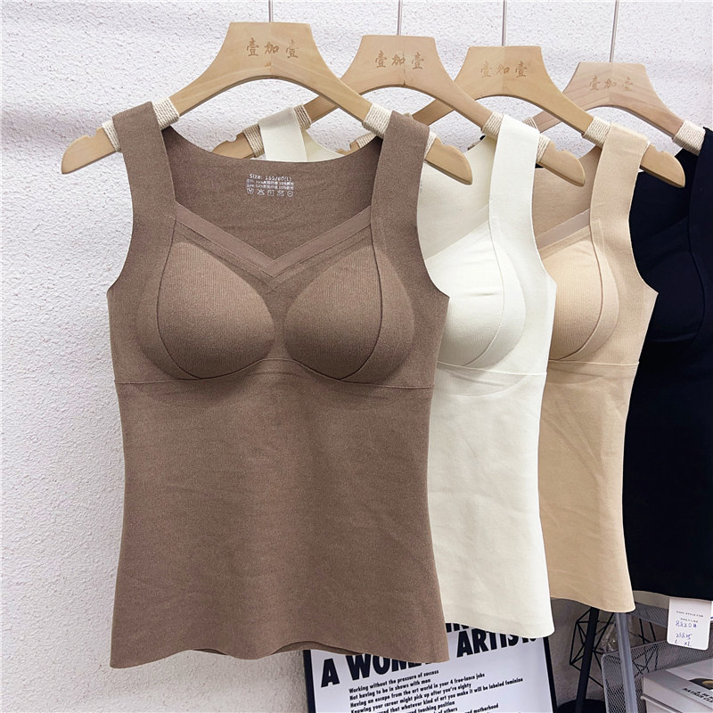 德绒保暖背心女士秋冬发热紧身固定一体杯打底上衣无袖V领保暖衣,女士内衣/男士内衣/家居服,保暖背心,淘宝优惠券,粉丝福利购,淘宝优惠卷