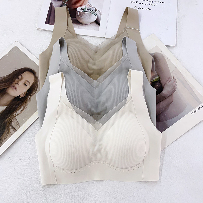 茜咪璐新品背心式提拉美背内衣无钢圈聚拢防下垂女士无痕聚拢文胸