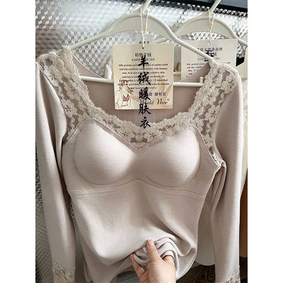 带胸垫文胸发热无痕内搭打底上衣