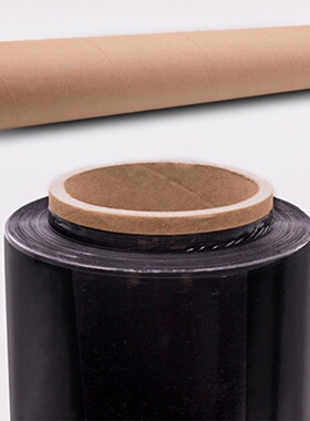 黑色缠绕膜打包膜保护膜工业用保鲜膜50cm大卷装pe商用拉伸膜整u.