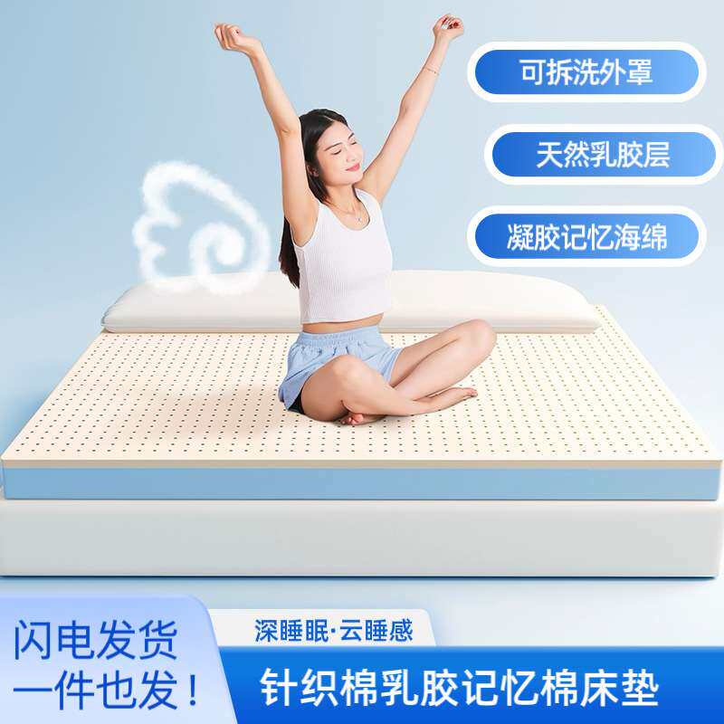 凝胶记忆棉床垫护脊椎慢回弹凝胶高密度家用卧室宿舍透气乳胶垫子