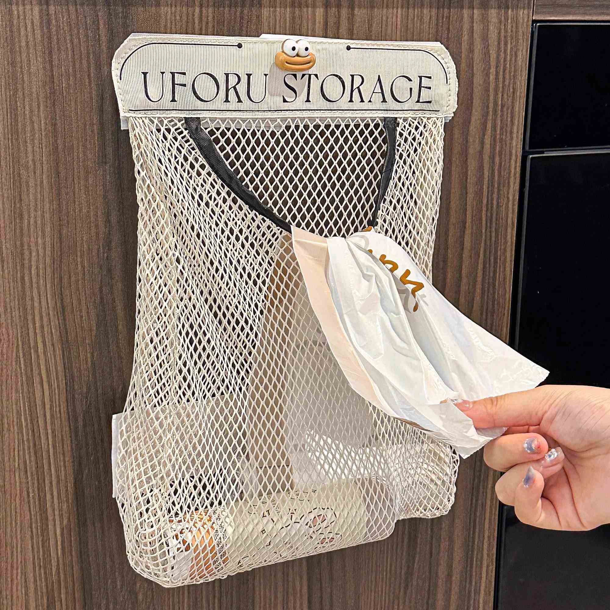 厨房垃圾袋收纳神器壁挂式大容量储物袋子装塑料袋收纳魔术贴网兜,收纳整理,垃圾袋收纳盒/袋,淘宝优惠券,粉丝福利购,淘宝优惠卷