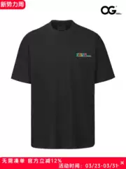 MADE BY OG Streetwear Relaxed Fit Cotton Crew Neck Tee with Colorful Small Logo, Regular Urban Style