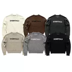 Baby Fog Essentials Season 7 Crossover Line Loose Fit Letter Print Pullover Sweater Kids' Clothing
