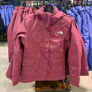 YY美国代购北面女款刺绣标棉服三合一防雨防风防泼水保暖外套