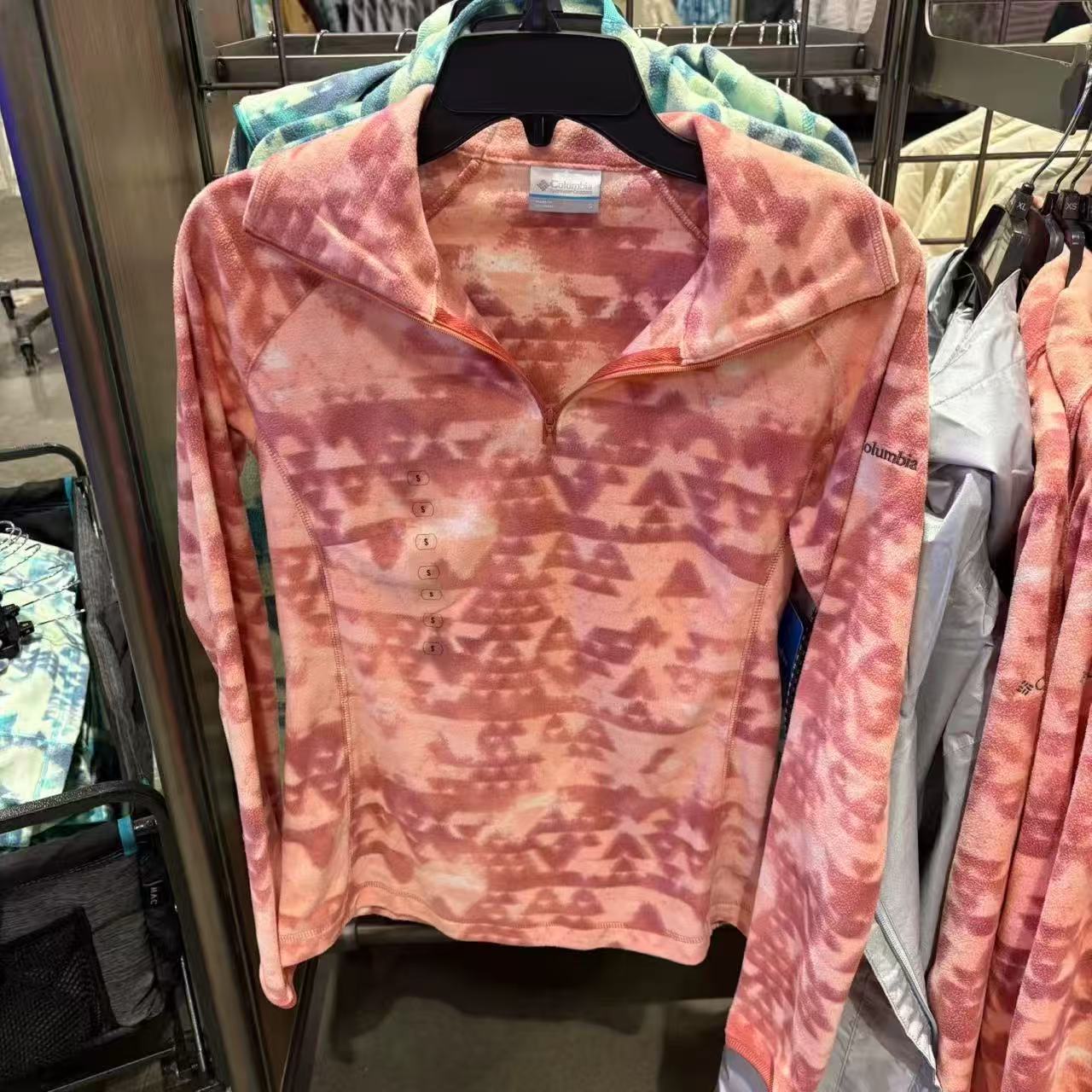 美国代购Columbia哥伦比亚女款半拉链薄抓绒套头扎染卫衣两件减30