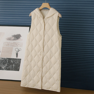 羽绒服冬季女款中长款反季清仓背心马甲内胆轻薄款白鸭绒冬季新款