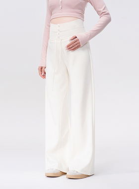 ELLIELUKE孕妇裤春装白色春夏外穿长裤2026新款微喇裤子不勒肚子