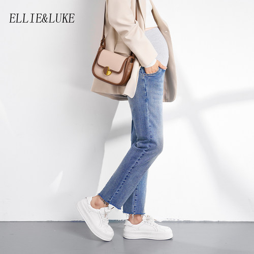ellieluke孕妇牛仔裤法棍直筒裤