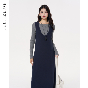 洋气时髦秋装 ellieluke孕妇套装 内搭连衣裙两件套小个子遮肚时尚