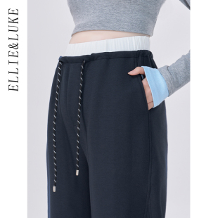 秋冬季 子秋冬款 外穿2025新款 加厚抽绳阔腿裤 秋装 ellieluke孕妇裤