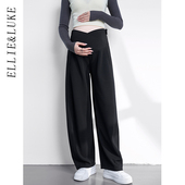子春装 ellieluke孕妇裤 直筒裤 交叉托腹春秋款 春秋外穿香蕉阔腿裤