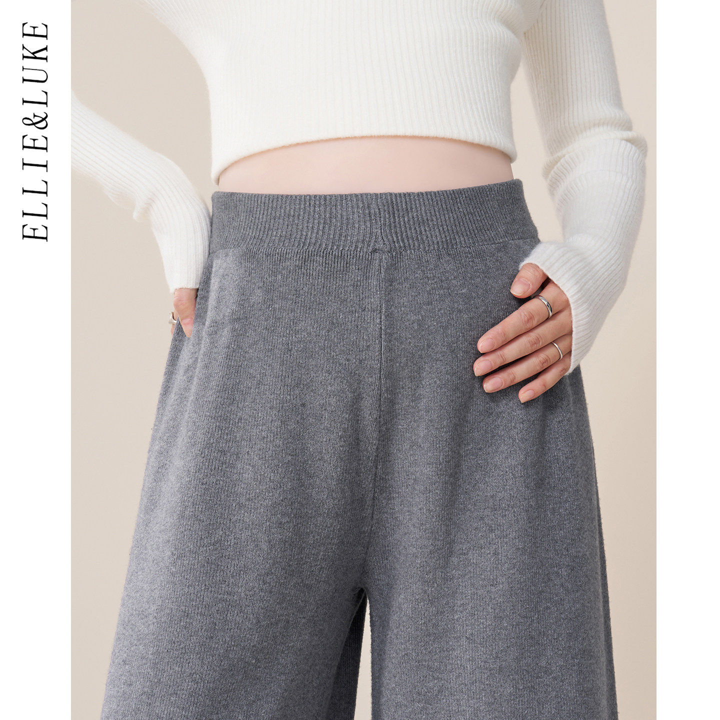 ellieluke孕妇裤冬外穿针织棉裤孕期小个子长裤不勒肚子加厚裤子
