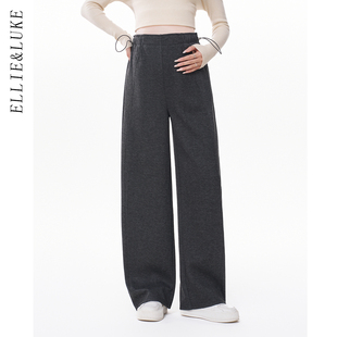 ellieluke孕妇裤冬装小个子加厚阔腿直筒裤子孕晚期长裤不勒肚子