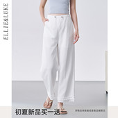 子夏薄款 夏装 外穿2026新款 白色阔腿裤 小个子大码 ellieluke孕妇裤