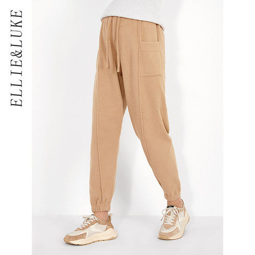 ellieluke孕妇裤秋冬季加厚卫裤外穿春秋款工装直筒裤运动束脚裤