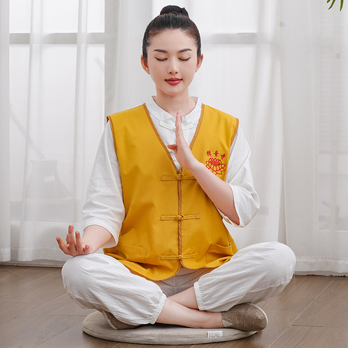 玄善亚麻寺庙马甲义工服