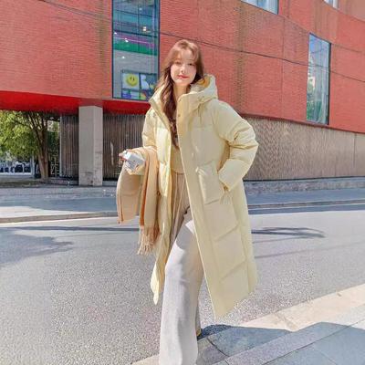 cv凸乆鸟长款羽绒服女亮世秋过膝新款加厚宽松情侣外套官方旗舰店