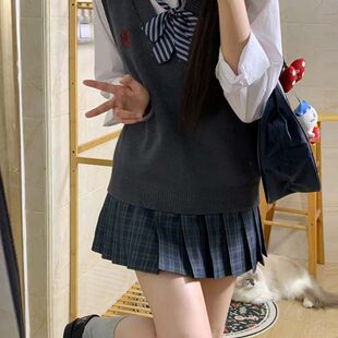 【青岚】八月信JK原创正品格裙学生制服百褶裙辣妹半身裙校供短裙