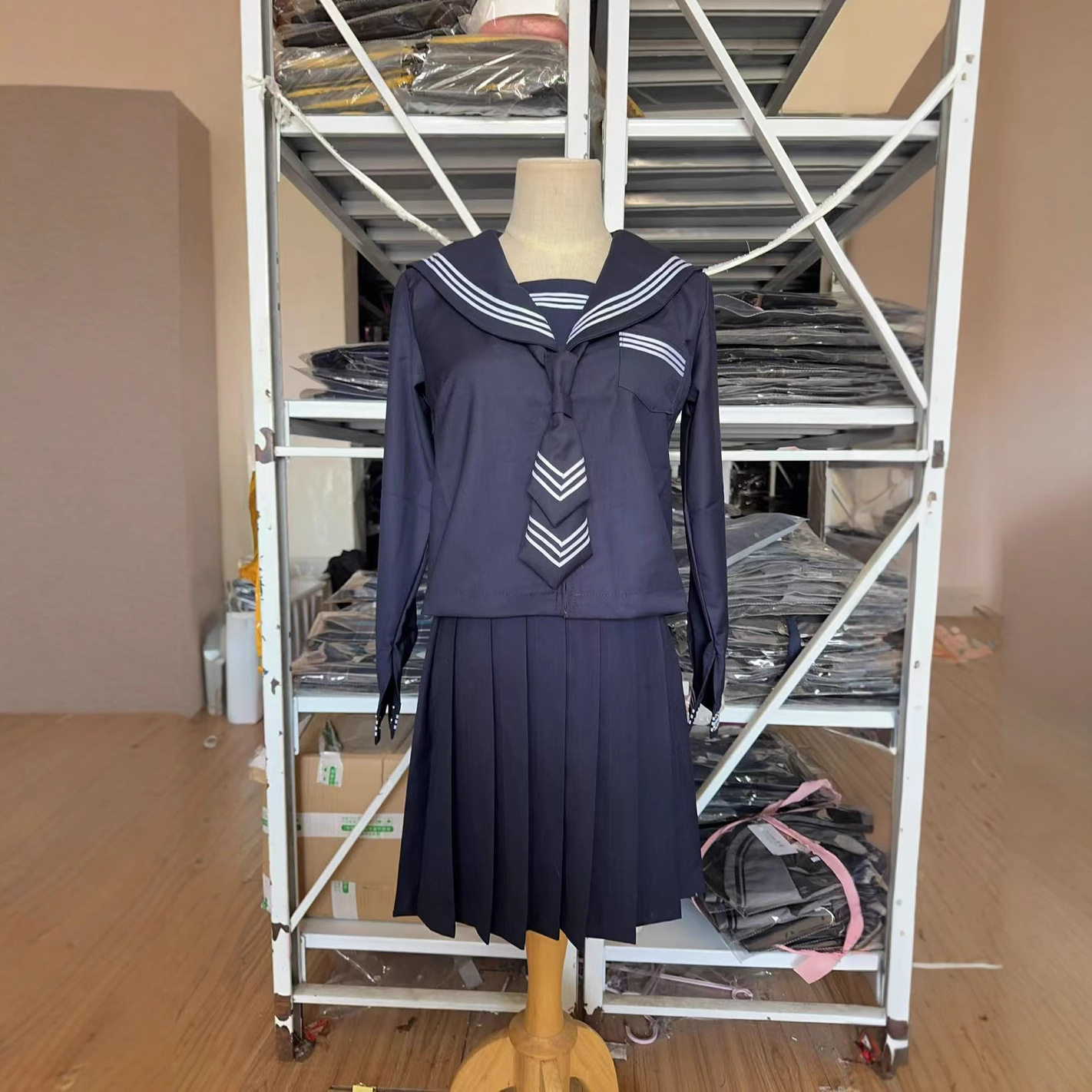 东京岁时记日系JK制服基础款长袖水手服藏青色海军学院风春夏套装