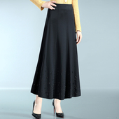 妈妈裙子烫钻大码 2025春秋款 中老年半身裙女大摆中长款 中厚跳舞裙
