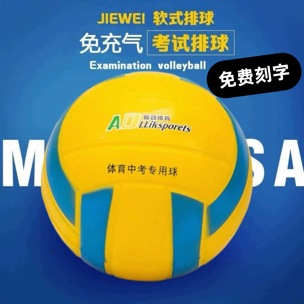 捷威软式排球海绵软排中考专用学生训练专用5号比赛免充气躲避球