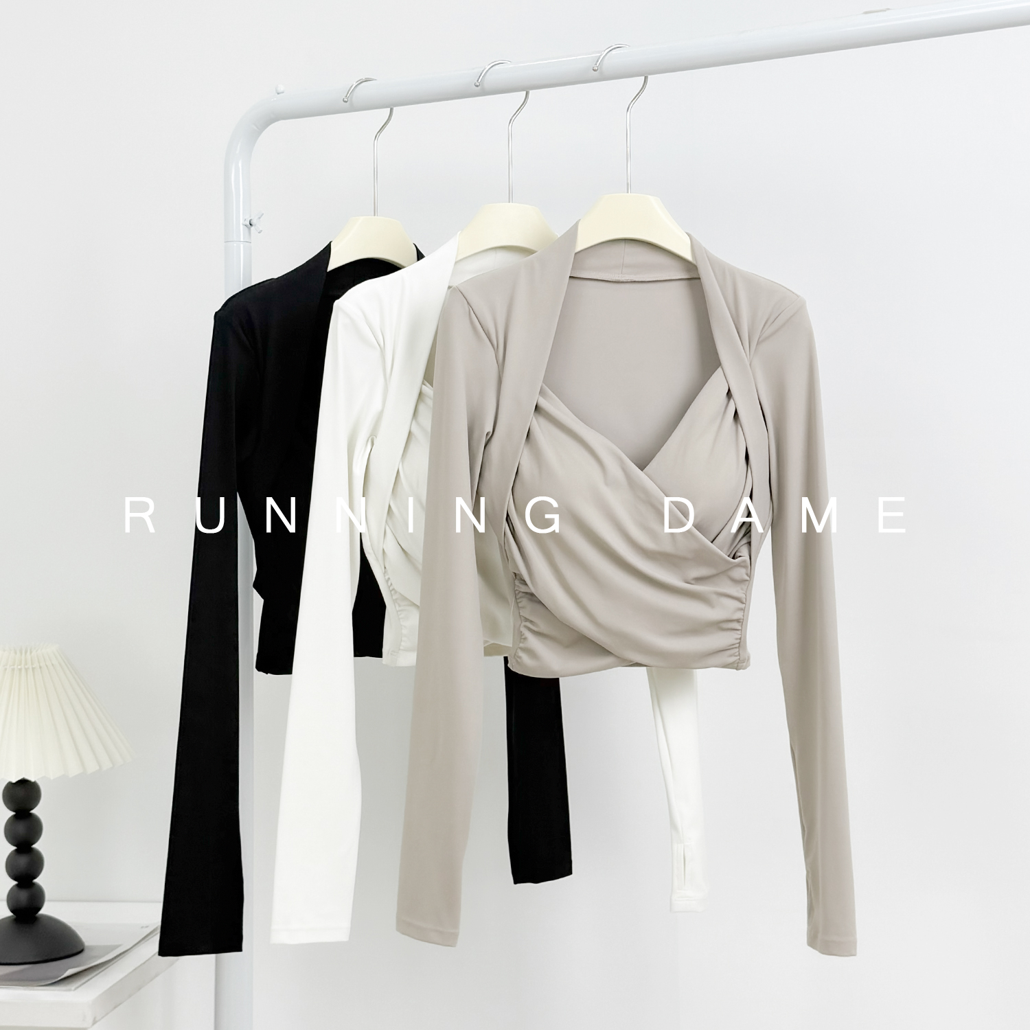 瑜伽服女秋冬固定杯网纱交叉