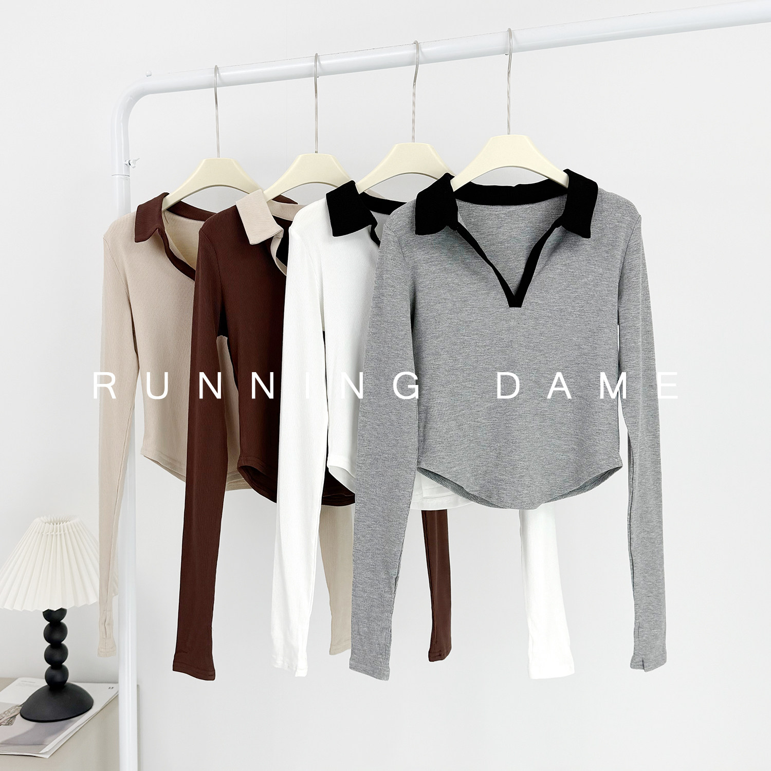 翻领撞色运动T恤女V领紧身长袖健身服圆弧下摆跑步透气弹力瑜伽服,运动/瑜伽/健身/球迷用品,瑜伽t恤,淘宝优惠券,粉丝福利购,淘宝优惠卷