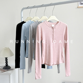 健身服夏显瘦秋 休闲训练服健身房跑步训练修身 瑜伽上衣女长袖 修身