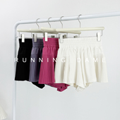 速干瑜伽裤 高腰防走光跑步训练普拉提健身百褶裙裤 女夏季 运动短裤