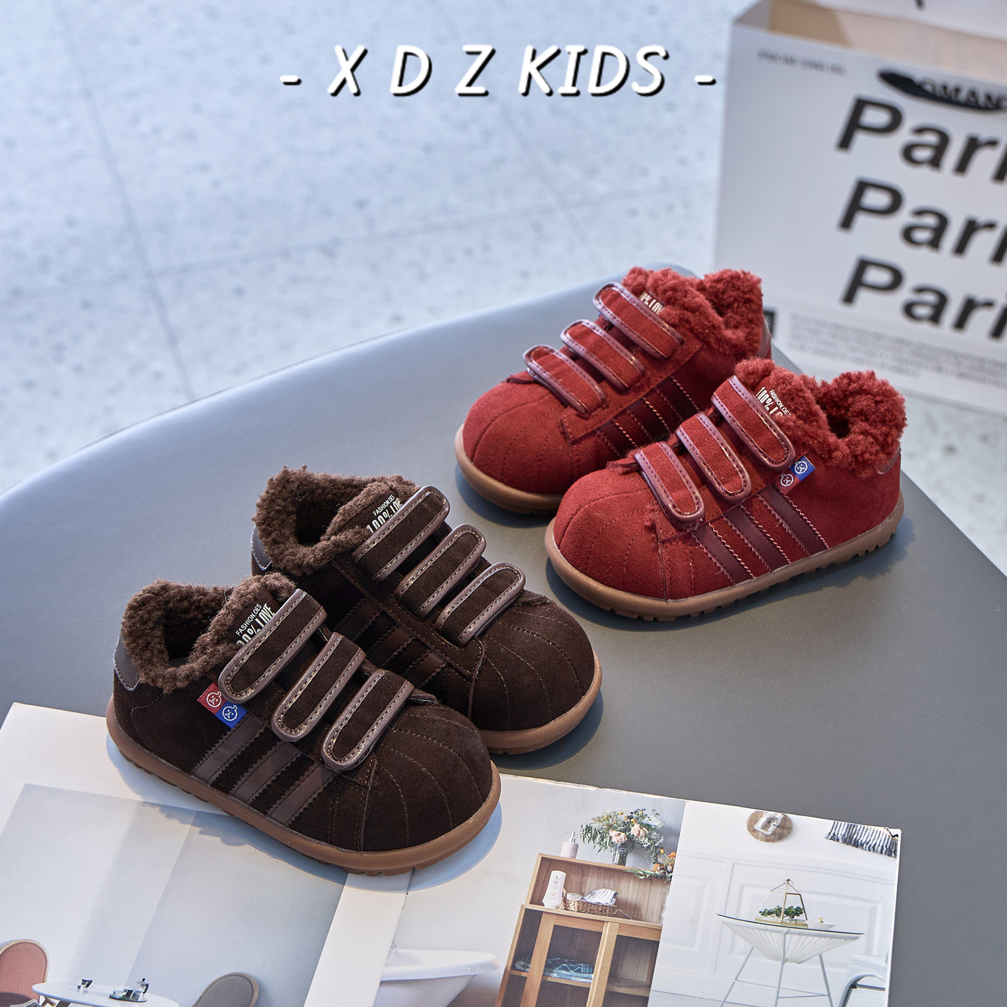 真皮儿童加绒加厚运动鞋泡泡鞋