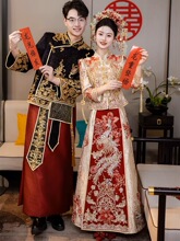 出租秀禾服新娘2025新款龙凤褂结婚中式婚纱敬酒服修身大五福褂后